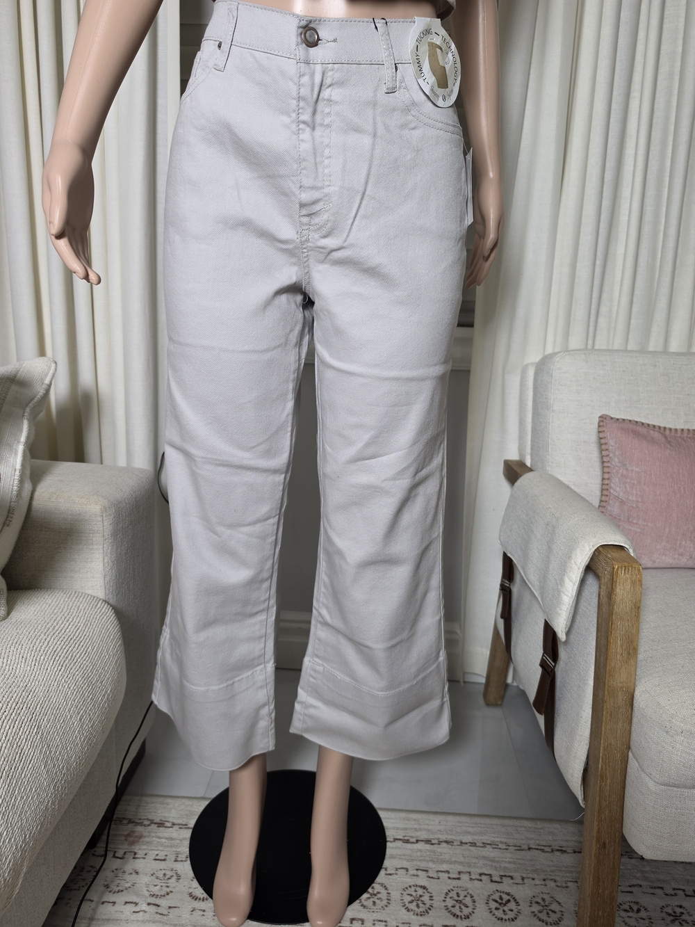 Curve Appeal High Rise Wide Leg Jeans Size 10 Oyster Gray NWT